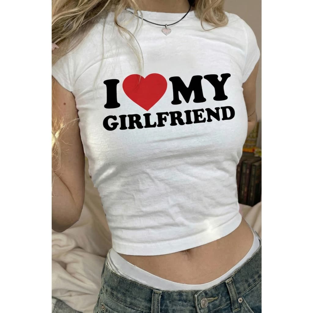 Baby Tee Y2K I Love My Girlfriend Camisa Aesthetic Moda Gringa Pinterest