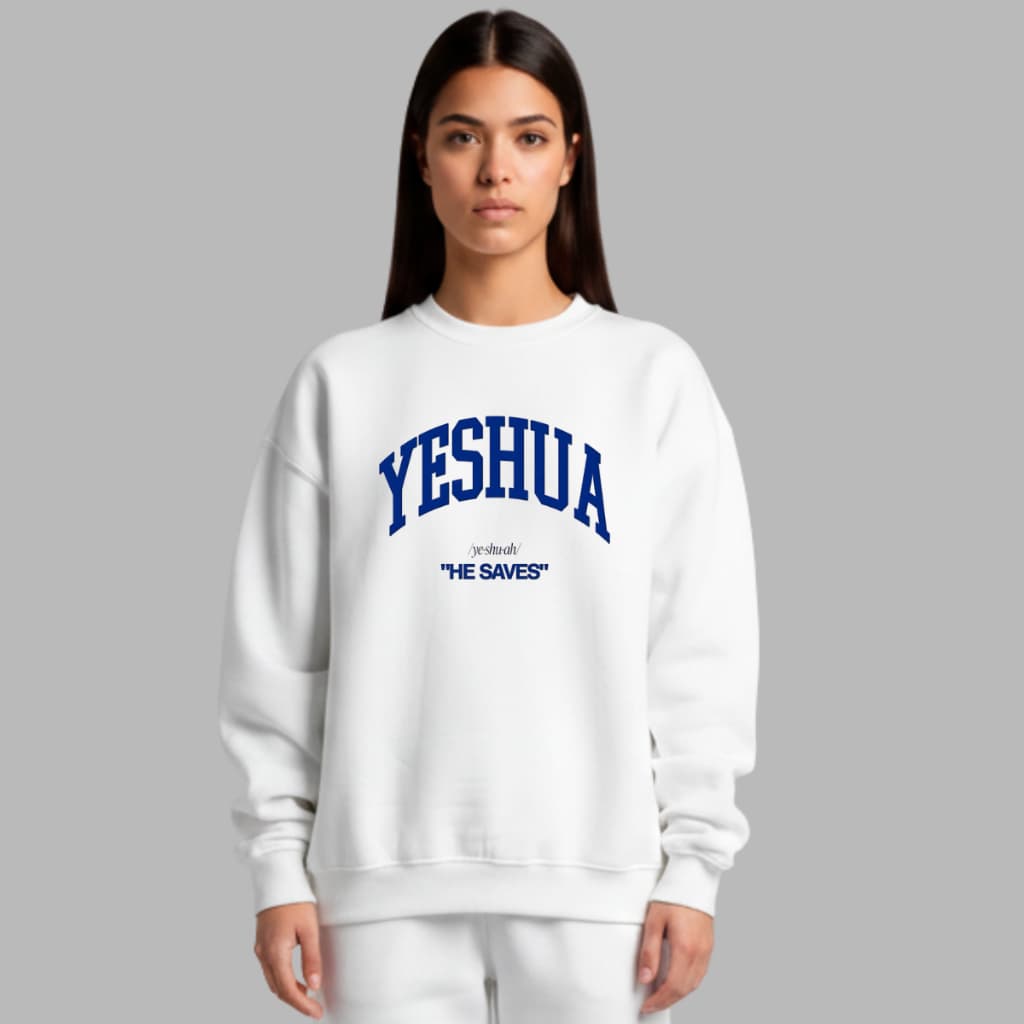 Blusa de Frio Moletom Sem Capuz Estampa Yeshua