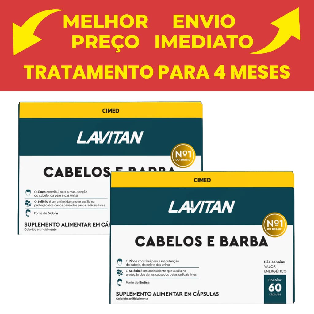 Kit com 2 - Lavitan cabelos hair e barba 60caps.
