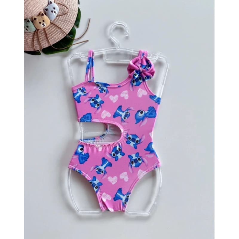 Maiô Infantil Stitch Personagem Para Meninas
