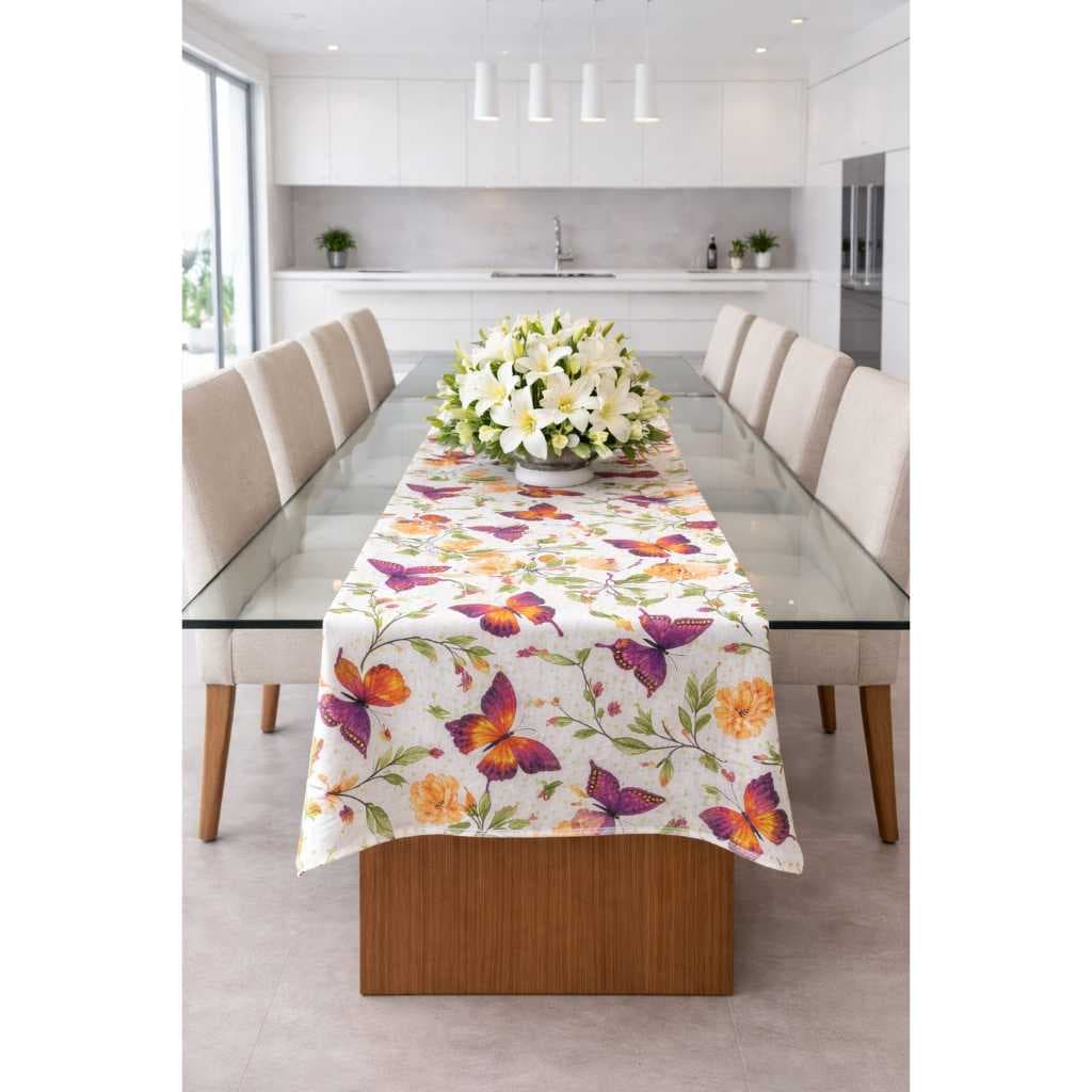 Caminho de Mesa Estampado – Borboletas Florais