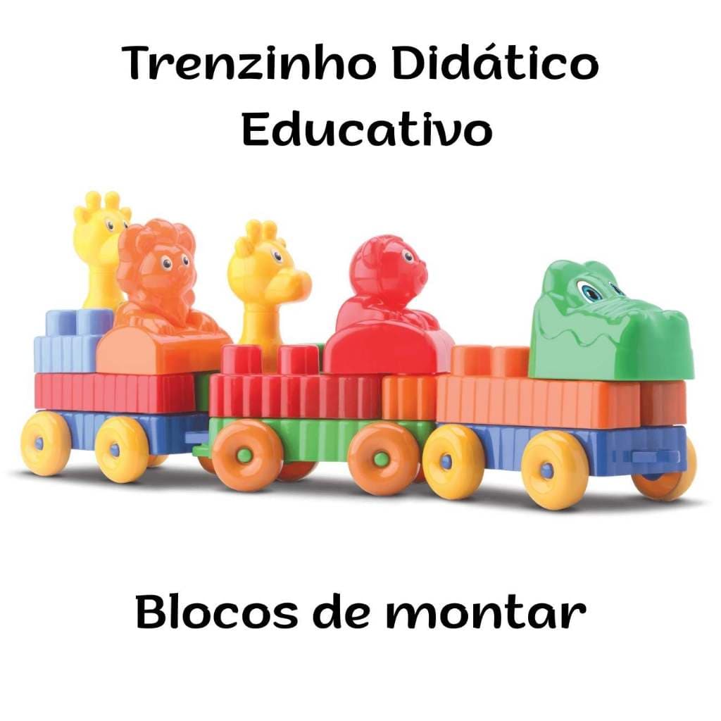 Trenzinho Didático Educativo Brinquedo Monta e Desmonta