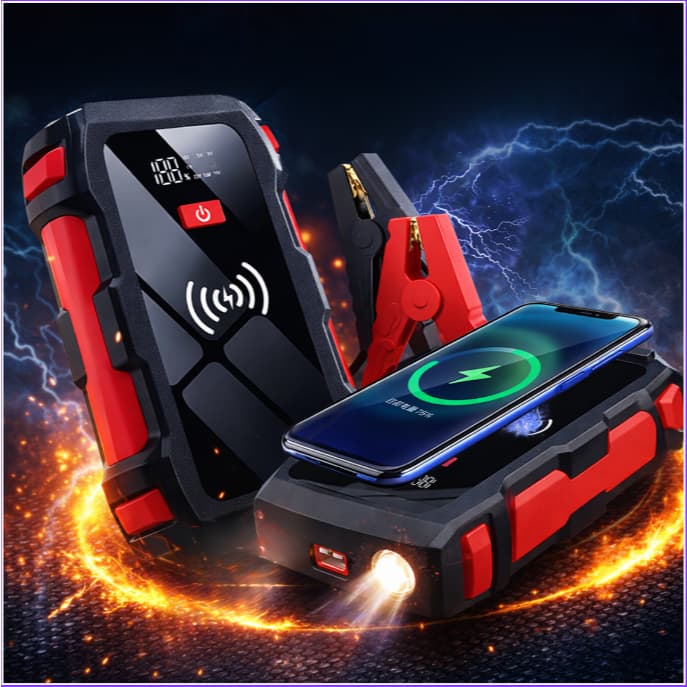 Auxiliador Partida PowerBank Bateria Portátil Multifuncional Carregamento Indução 12000mAh 12V Moto Carro Celular LULU
