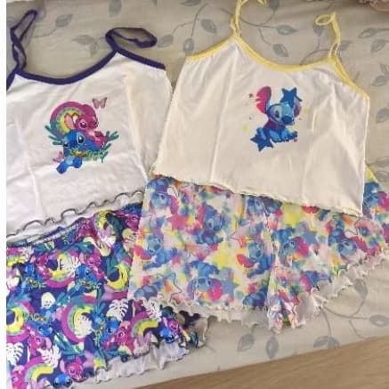 Baby Doll Stitch Feminino | Pijama Curto Conforto | Ideal para Dormir e Ficar em Casa