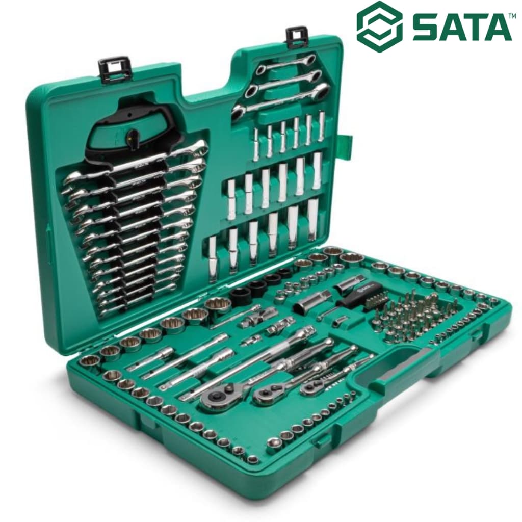 Kit Jogo de Ferramentas Sata 150 Peças Profissional Maleta em Aço CR-V Cromo Vanádio ST09510L