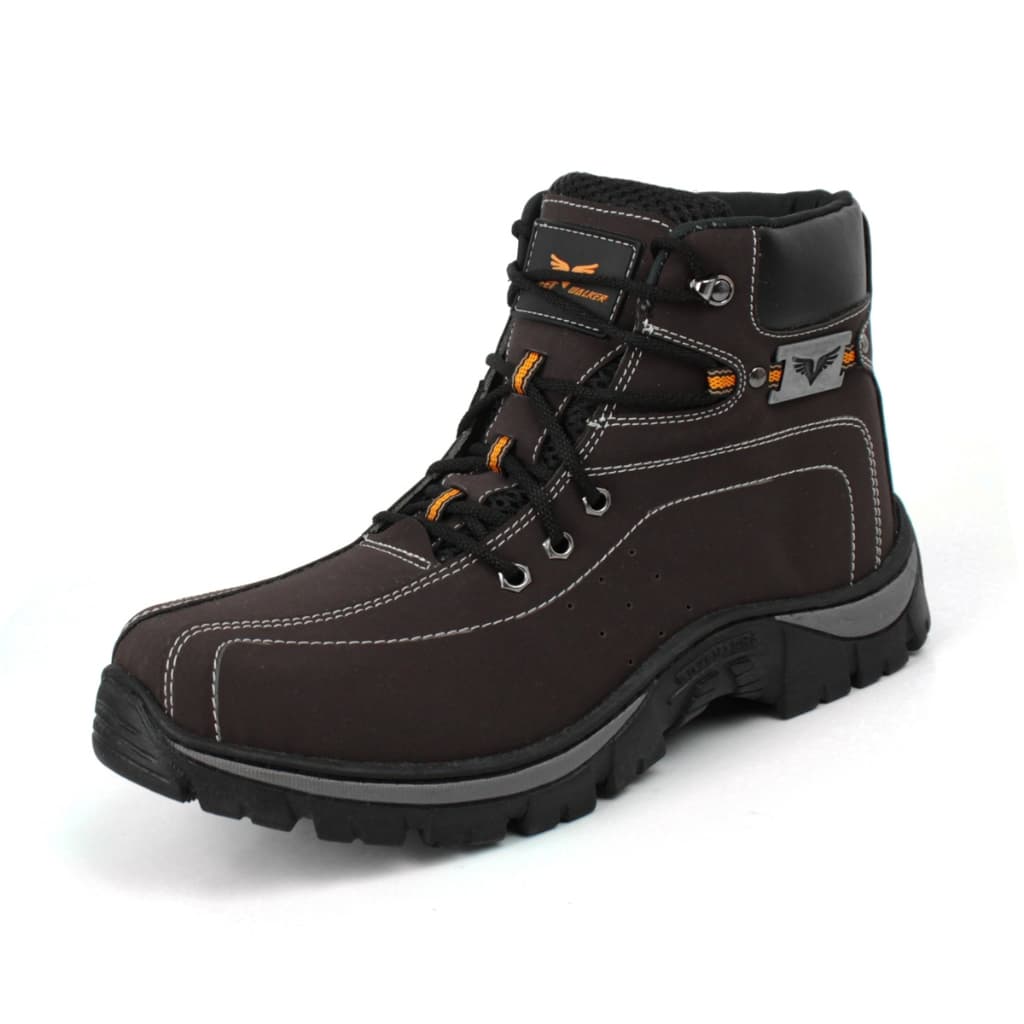 Bota Coturno Masculina Adventure Nobucado Conforto Palmilha em Gel Solado Costurado Reforçado Sintético