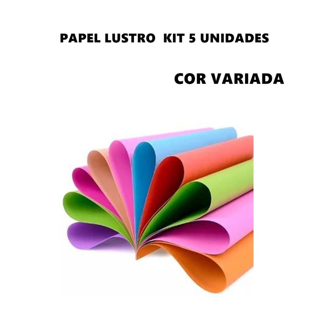 PAPEL LUSTRO 5 FOLHAS DIVERSAS CORES
