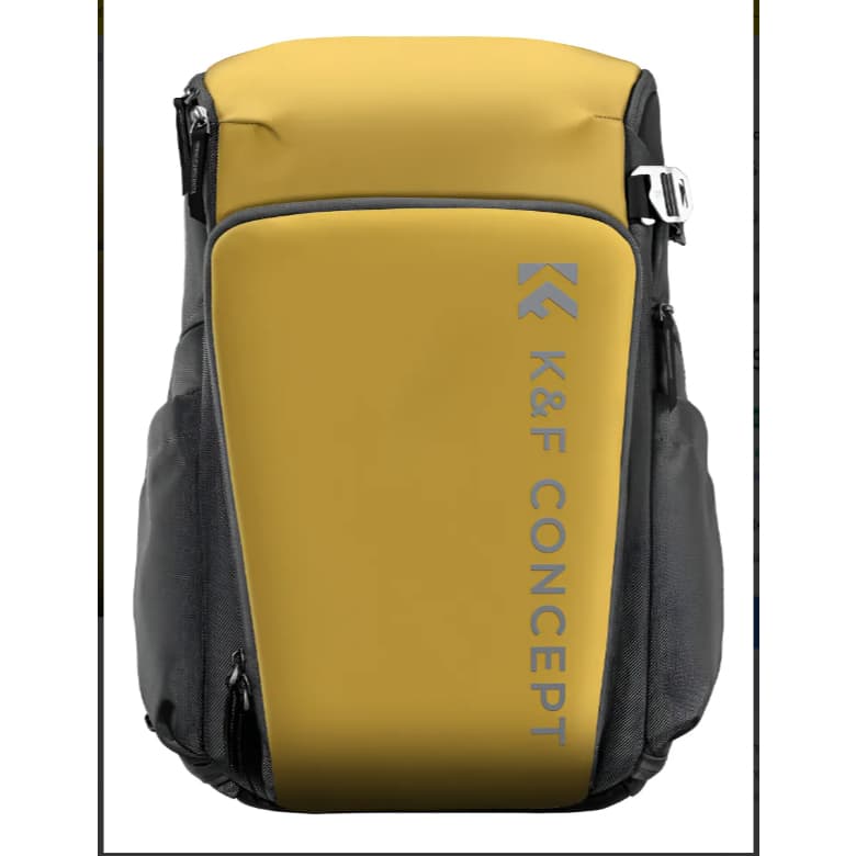 Mochila K&f Concept 25l P/ Cameras, Acessorios Dslr C/ Capa De Chuva - Amarelo