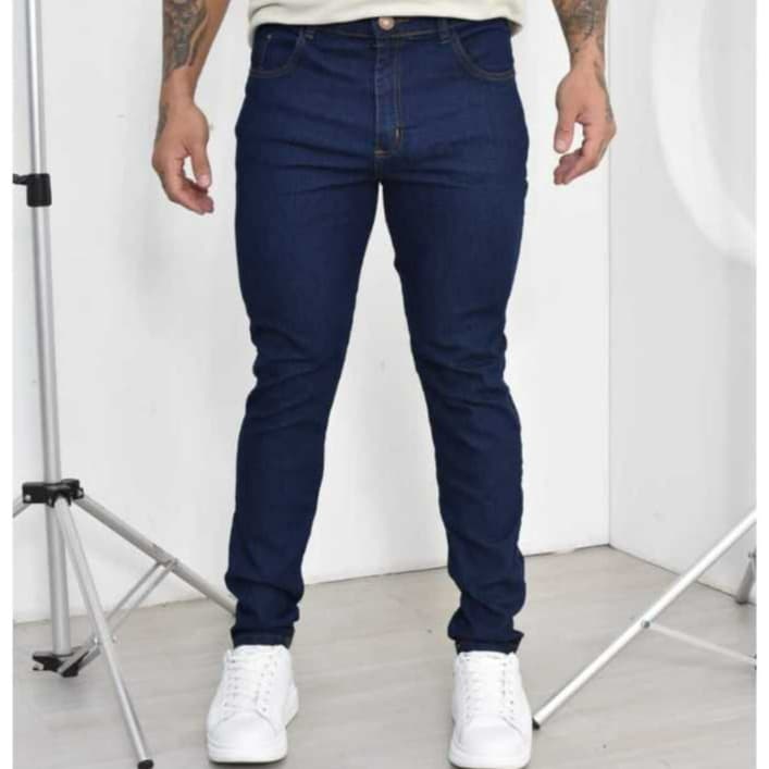 Calça Jeans Tradicional Masculina Skinny Elastano Tecido Premium