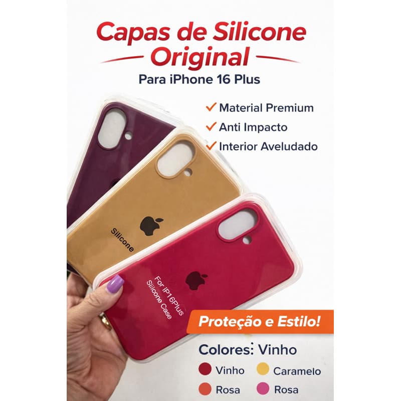 Capa Silicone iPhone 16promax/ 16 Plus | Case Premium Aveludada Anti Impacto