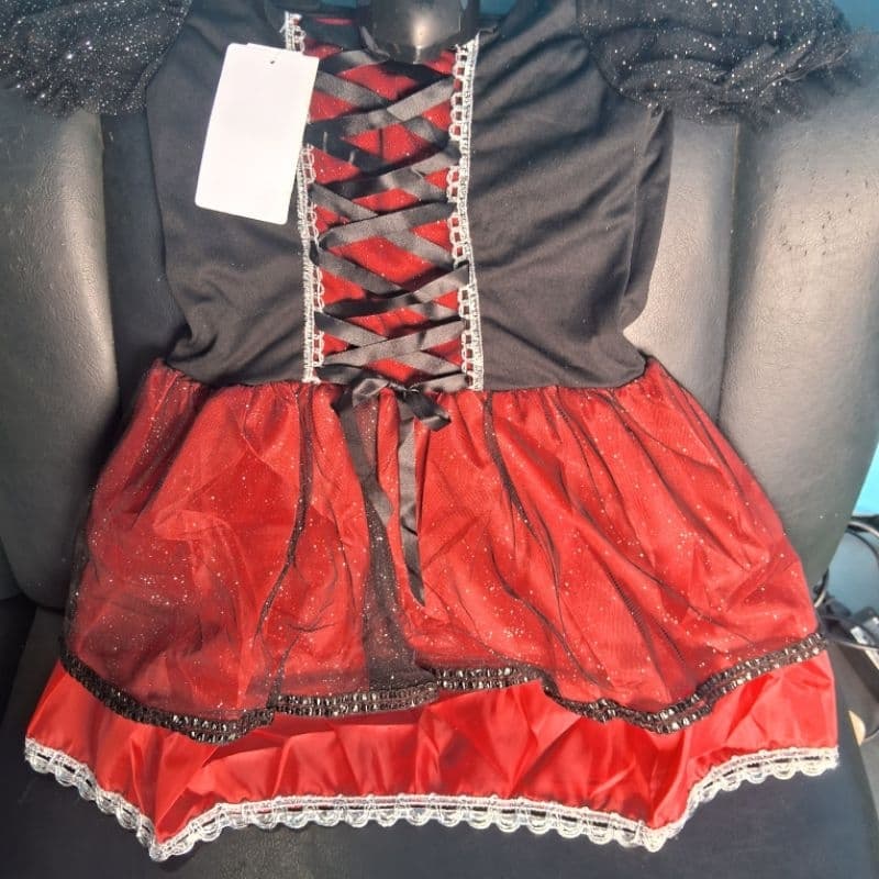 Vestido Bruxa Brilhante Para Festa Fantasia Infantil Tm 03 Para Crianças De 03 a 04 anos