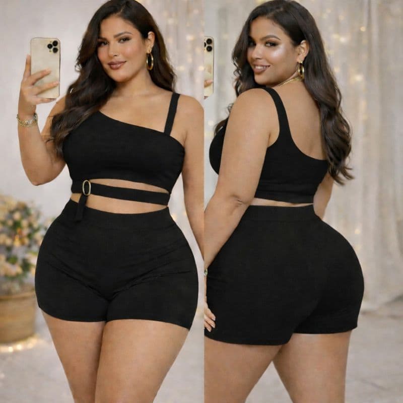 Conjunto Plus Size feminino G ao G2 - Moda Baladinha e Cotidiano, que Valoriza suas Curvas! Perfeito para Arrasar