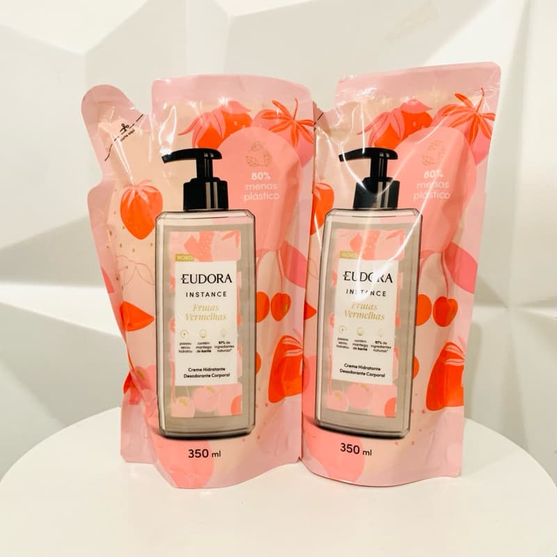Refil Eudora Instance Frutas Vermelhas 350ml | Hidratante Corporal