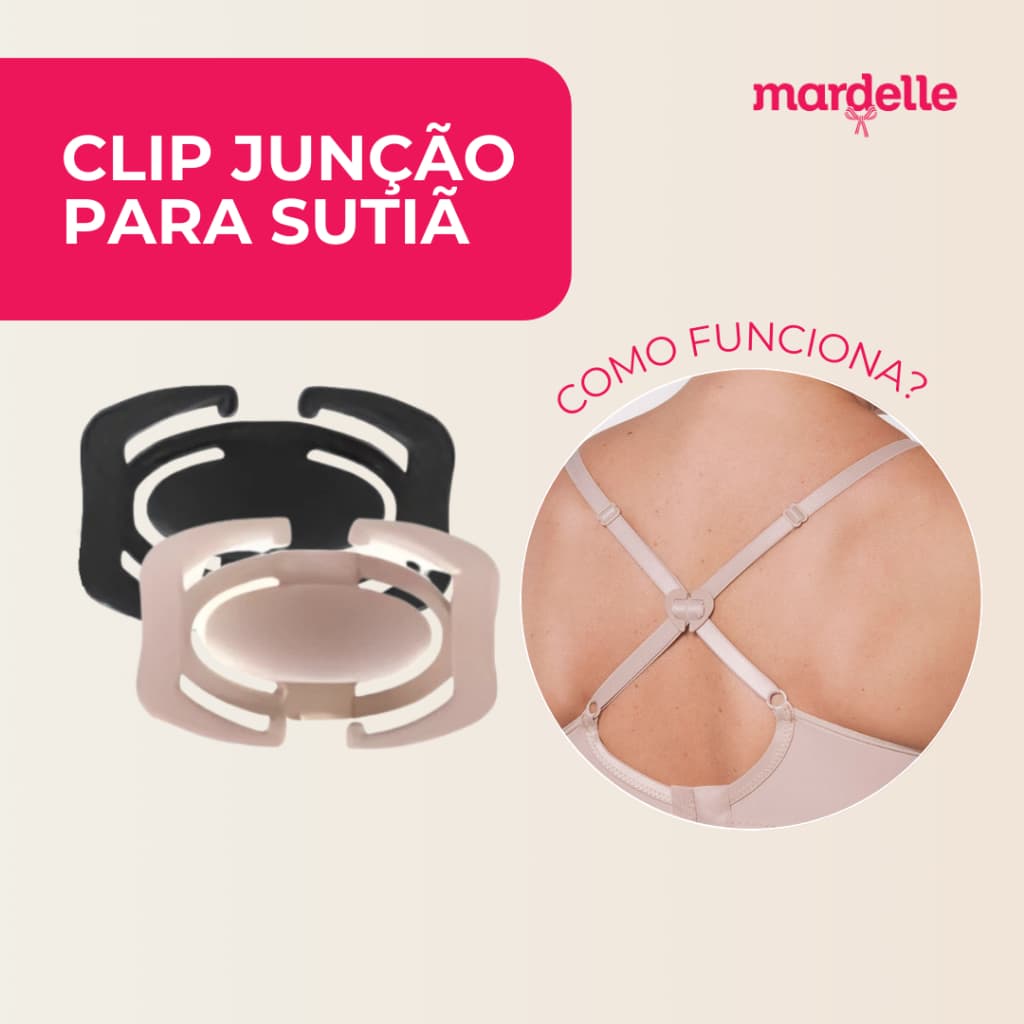 Clip Junção Para Alças de Sutiã Preto Bege Compatível Com Todas As Alças