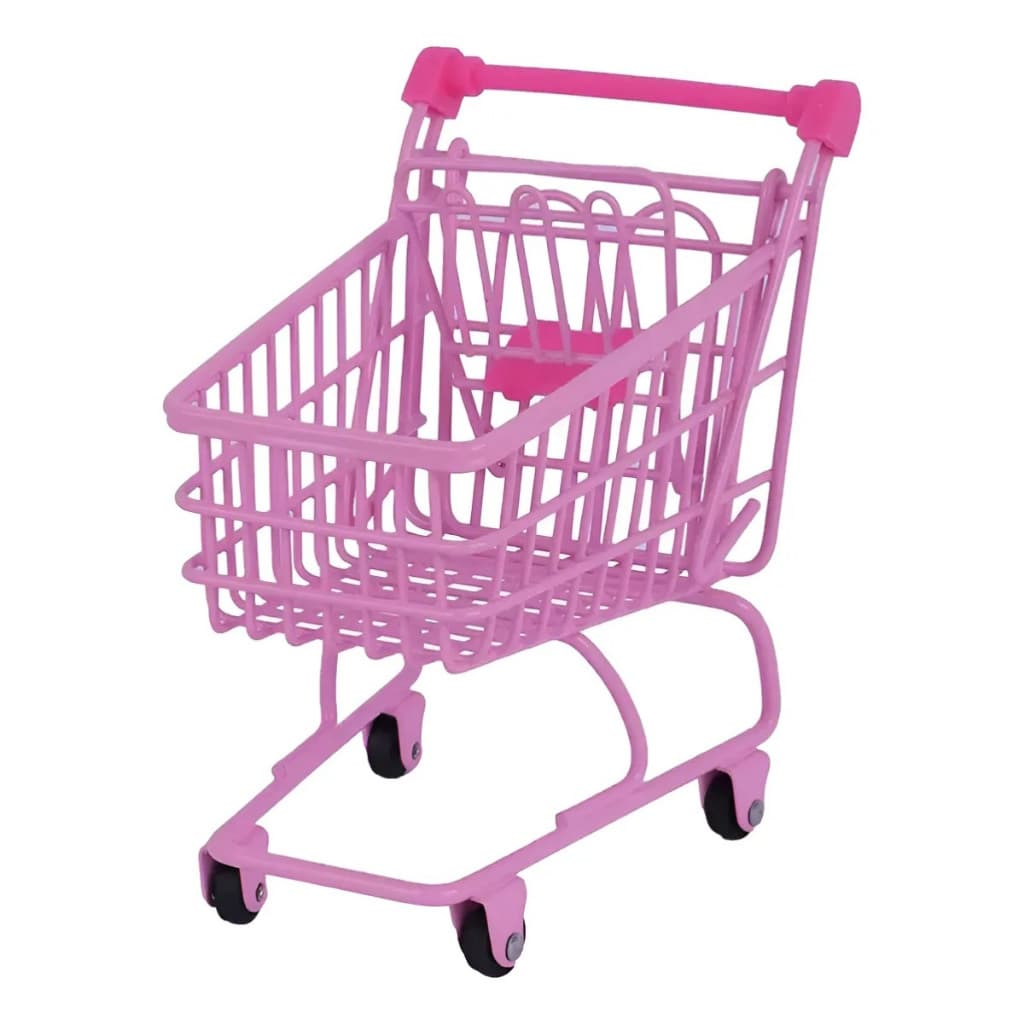 Mini Carrinho Decorativo De Supermercado Miniso Enfeite 14cm