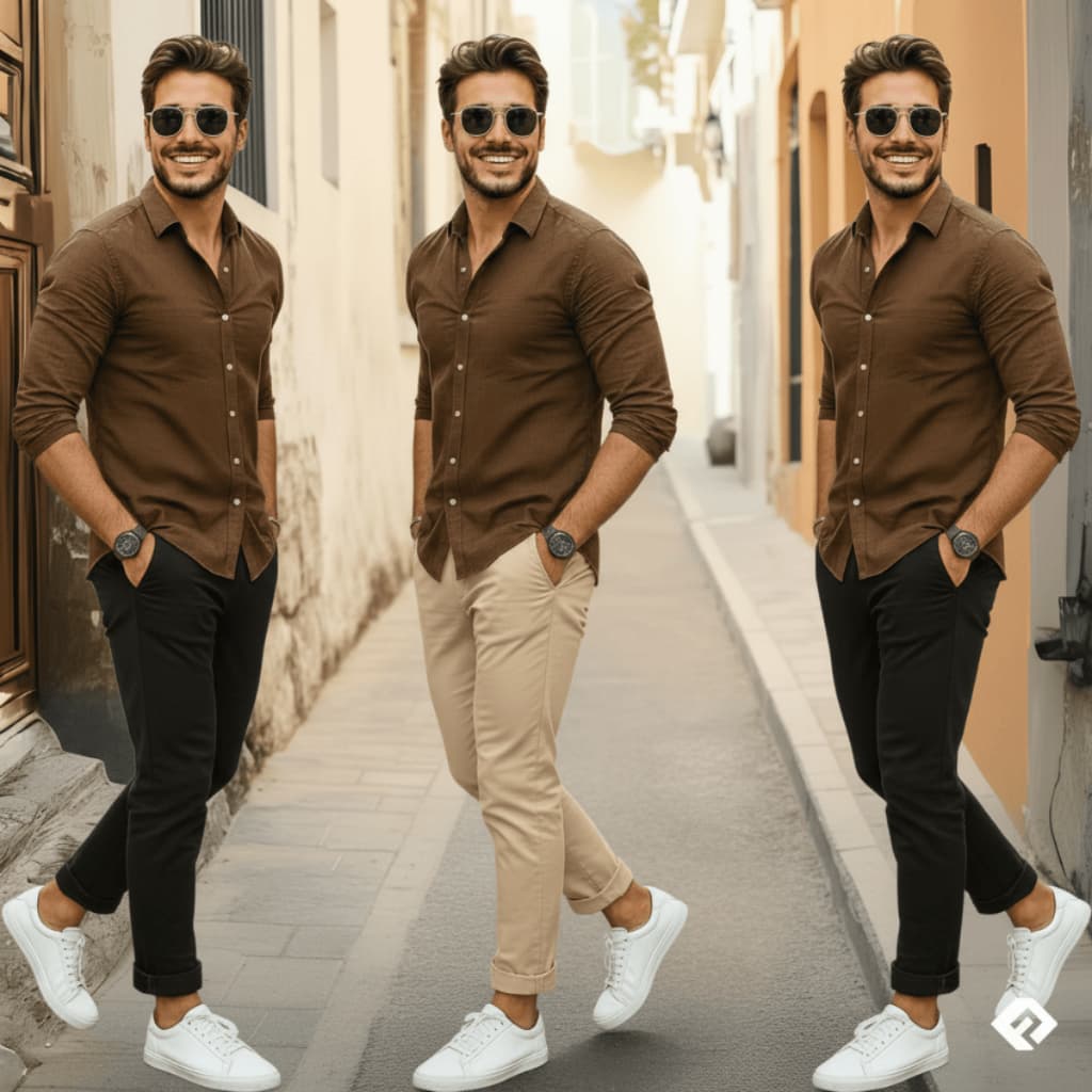 Kit 3 Calça de Sarja Esporte Fino Masculino Social Slim Fit