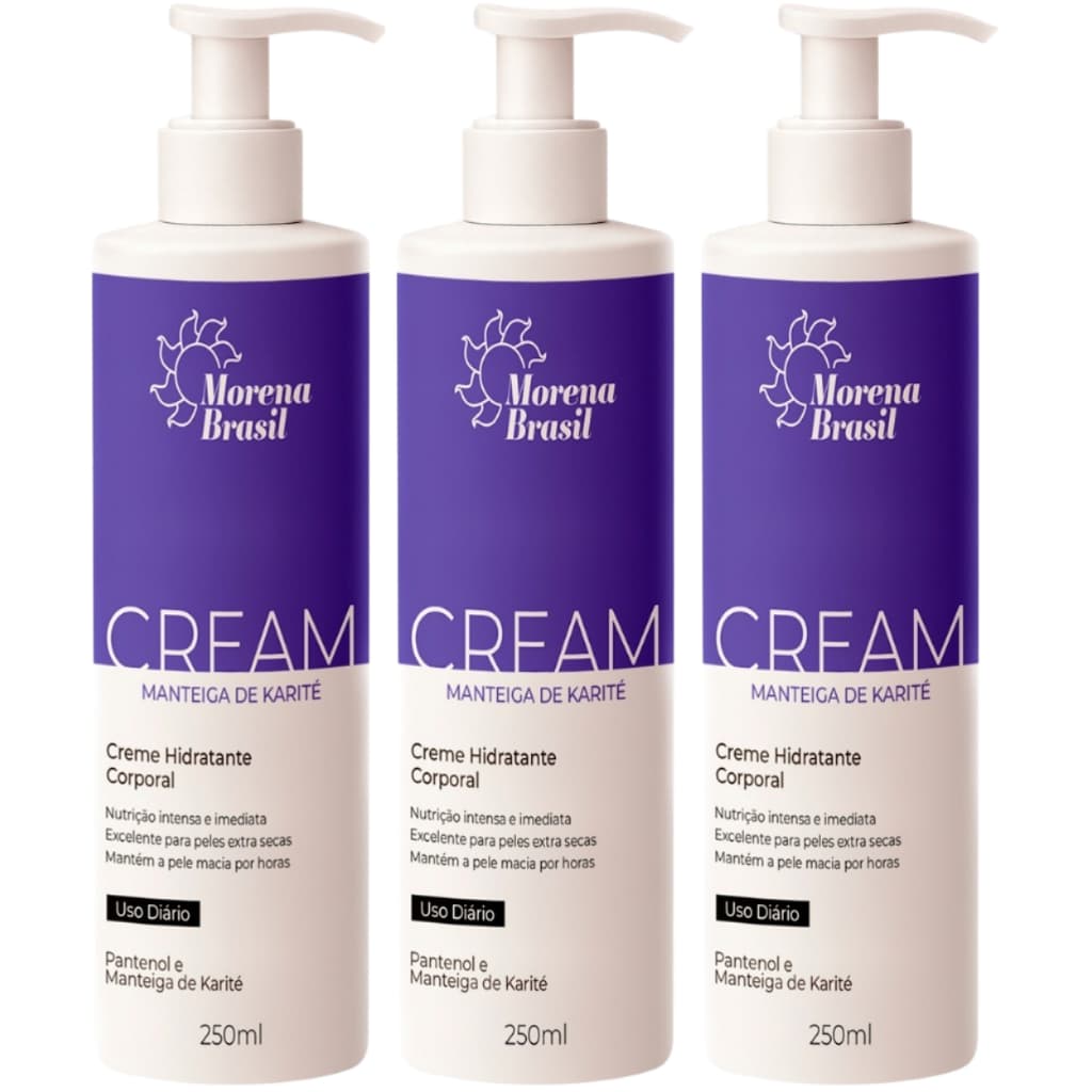 Kit Hidratante Corporal Morena Brasil |Para Pele Seca a Extrasseca com Karité e Pantenol!