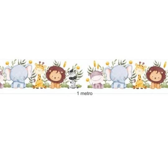 Adesivo Parede Faixinha Quarto Infantil Safari 1mx15cm