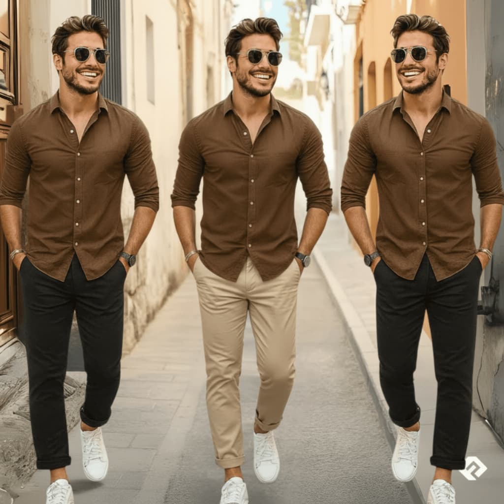 Kit 3 Calça Social Sarja Esporte Fino Masculino Slim Skinny