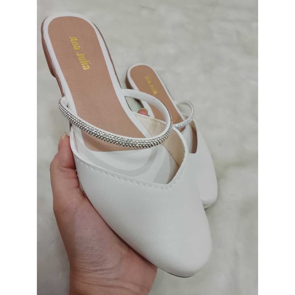 Sapatilha Sapato Mule Bico Fino Feminino Pedraria Strass Luxo - Social, Solado antiderrapante - Várias cores do 34 ao 39