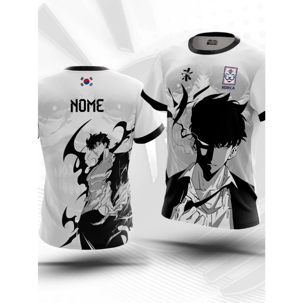 Camiseta Anime JAPÃO Solo Leveling SUNG JIN-WOO 2  Adulto / Infantojuvenil Personalizável