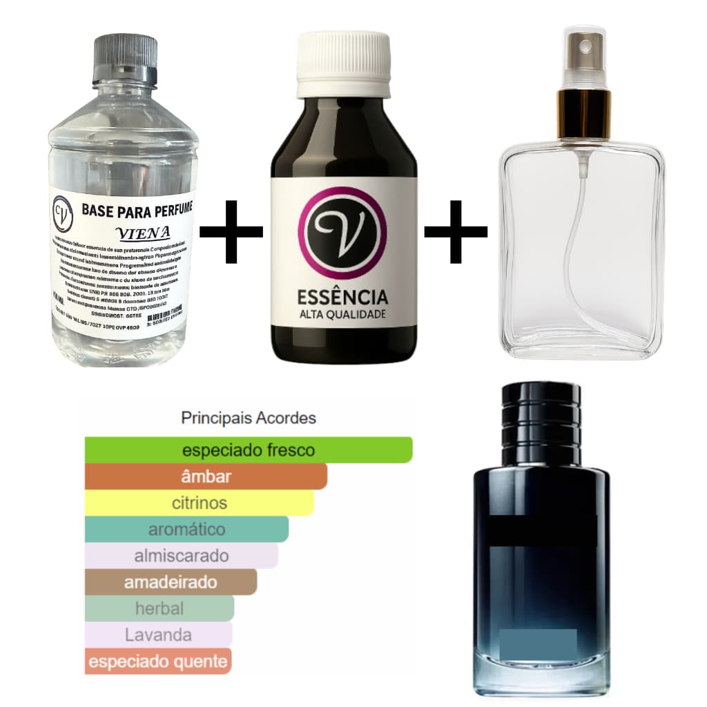 Kit para Perfumista Completo Iniciante SAUVAG EDT - Essência Óleo