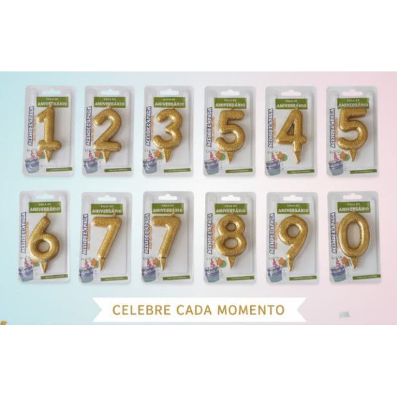 Velas aniversário Douradas sortidas