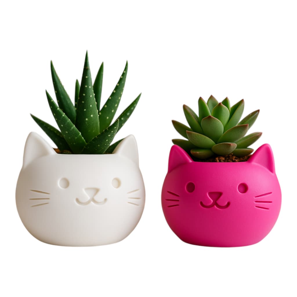 Vaso Gatinho para Suculentas - Decoração Fofa e Criativa (Cat Lover) Impressão 3D (Modelo 1)