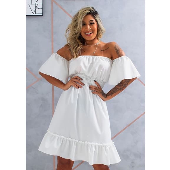 Vestido Feminino Ciganinha Babado Moda Verão Carnaval