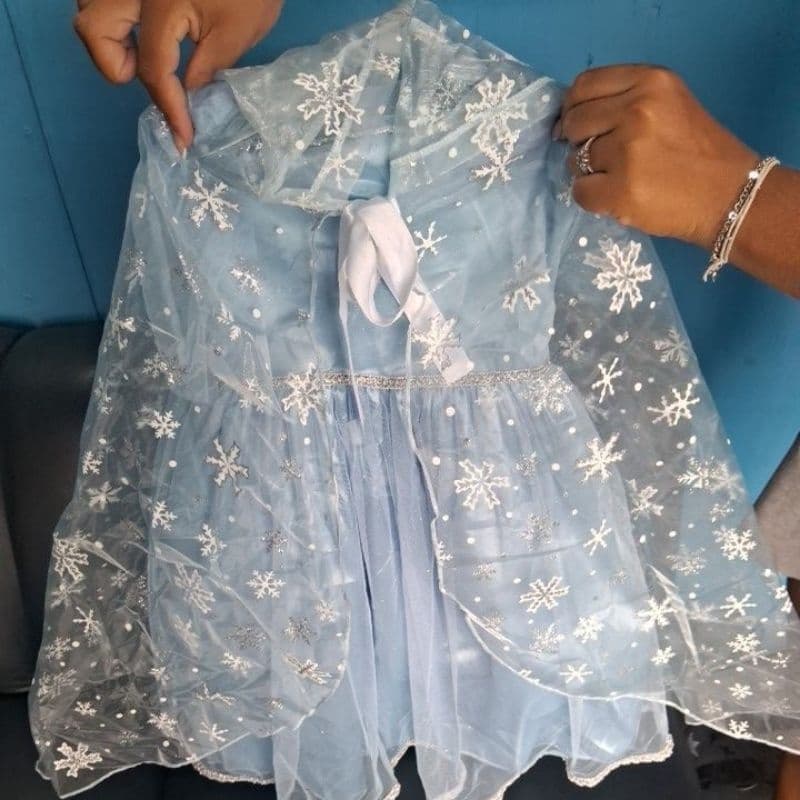 Vestido Frozem Para Festas Fantasia Infantil Tm 6 Para Crianças De 6 anos
