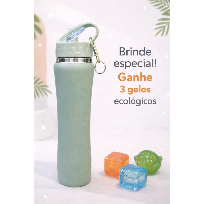 Garrafa 750 ml 3 gelos reutilizaveis quente frio café água termica canudo escolar alta qualidade.