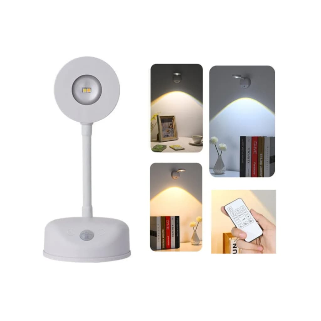 Luminária Sensor De Presença Recarregável C/ Controle Remoto Branco 5v