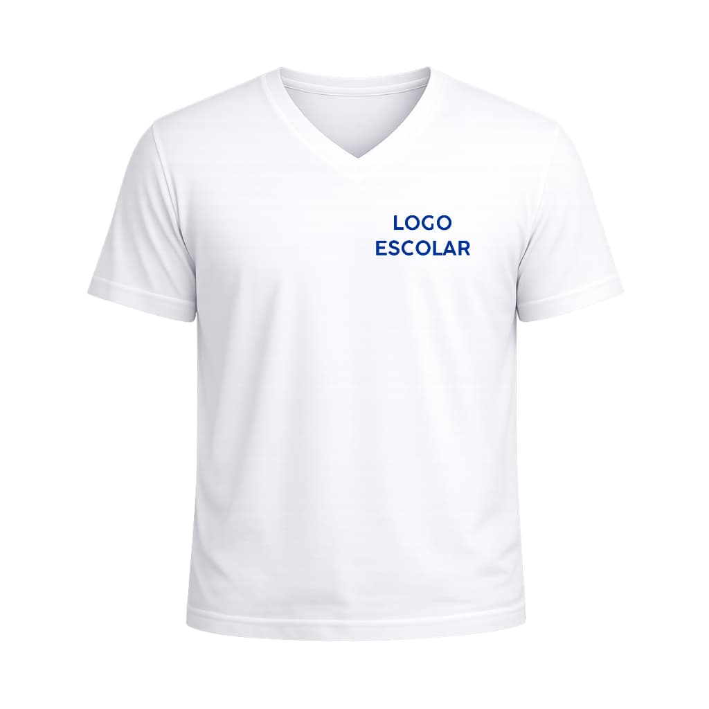 Camiseta Gola V Uniforme Escolar Com Sua Arte Logo Tamanho do 02 ao G3