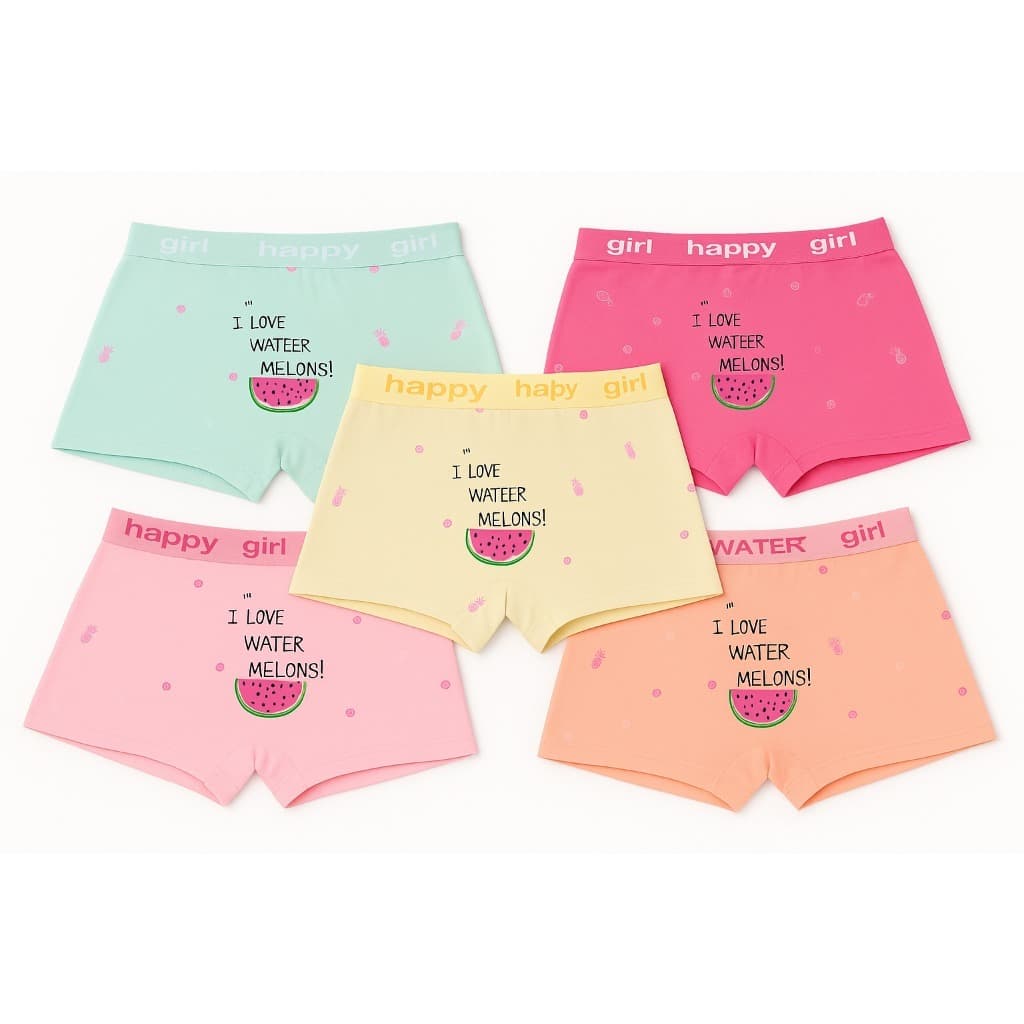 Kit 6 Calcinhas Modelo Boxer Infantil Feminina