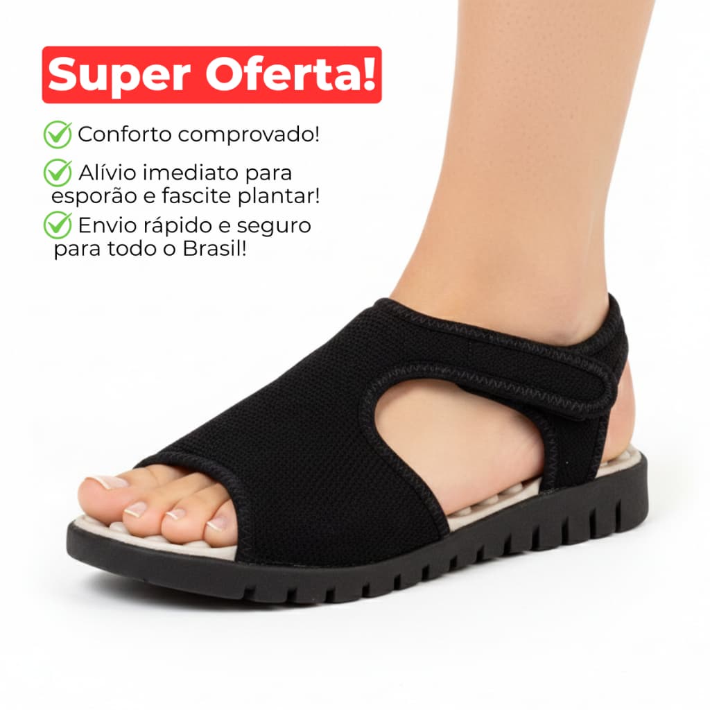 Sandália Ortopédica Feminina Confortável Papete Anatômica Leve Macia Velcro Antiderrapante