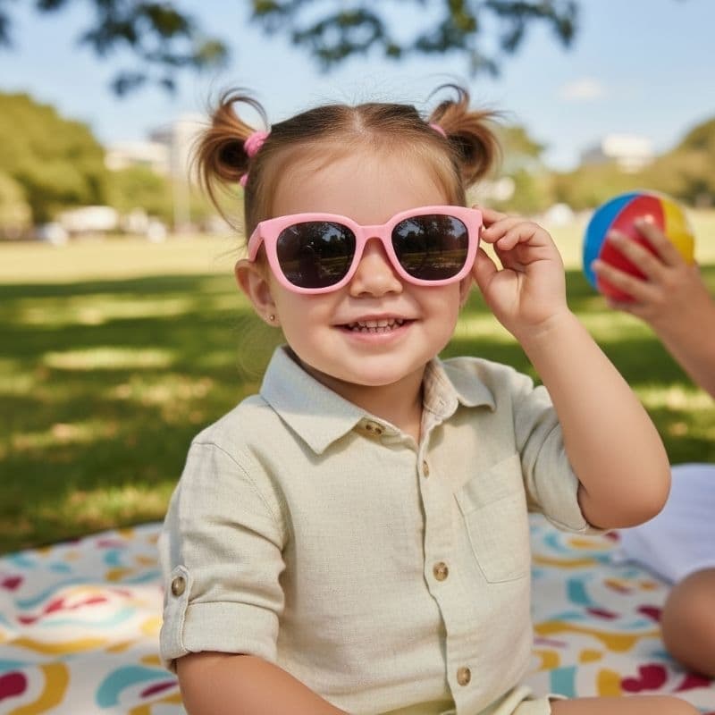 Óculos de sol infantil com proteção UVA e UVB, flexível, pimpolho