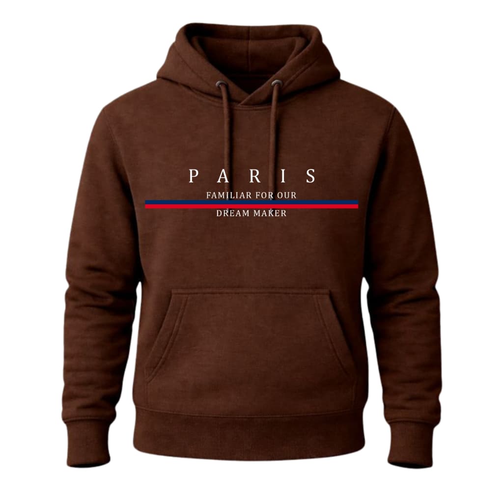 Moletom Canguru Blusa Frio Casaco Algodão Estampado Paris Bolso Confortável