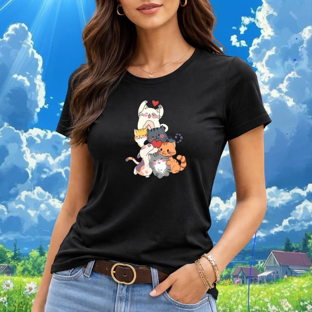 Camisa Camiseta Gatinhos Fofos Malha Premium 30.1 Lançamento Novidade