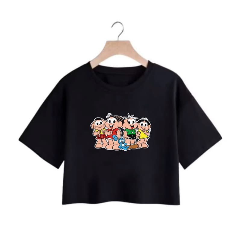 Blusinha Cropedd Feminino Turma Da Mônica Algodão Levinho