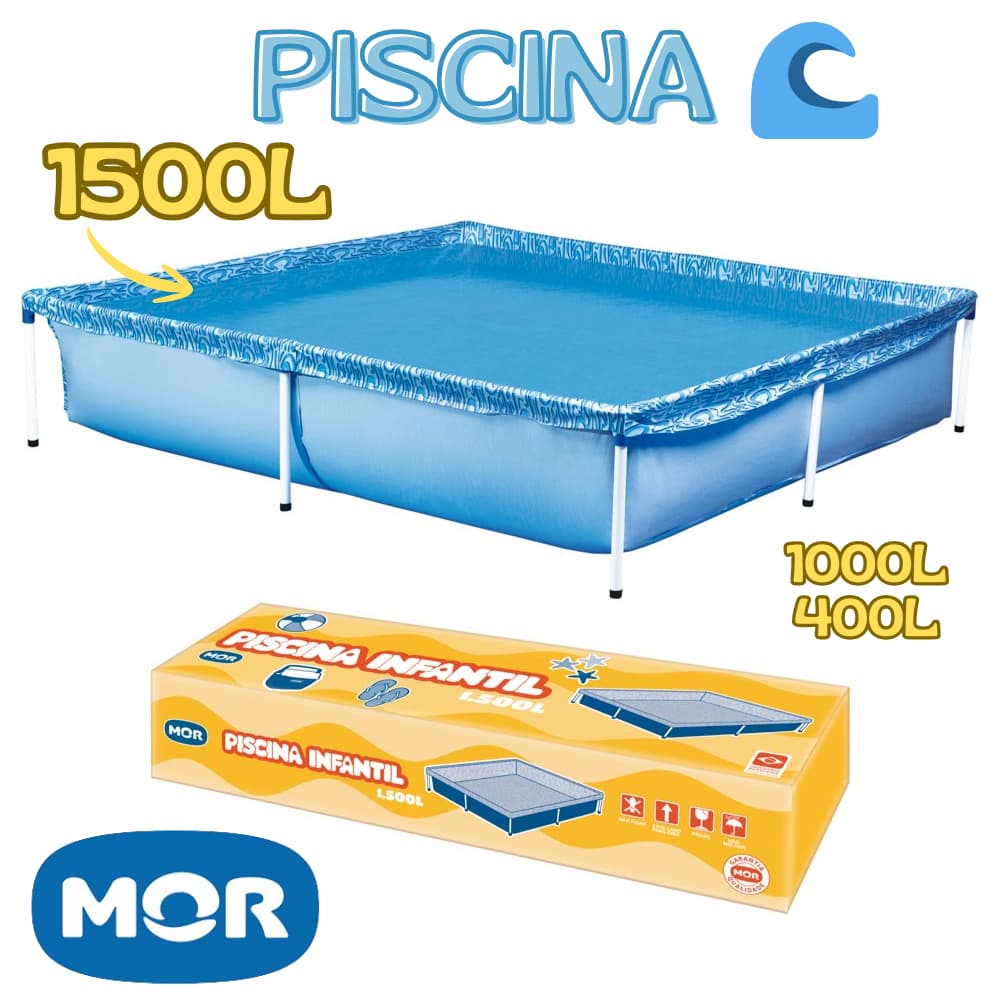 Piscina Mor 1500 1000 400 Litros Desmontável Com Válvula de Deságue Calor Verão Férias