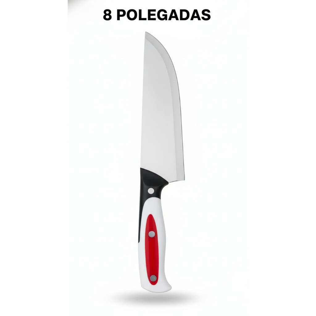 Faca Chef Profissional 8 Polegadas Aço Inox Afiada - Corte Preciso para Carnes e Legumes Cozinha