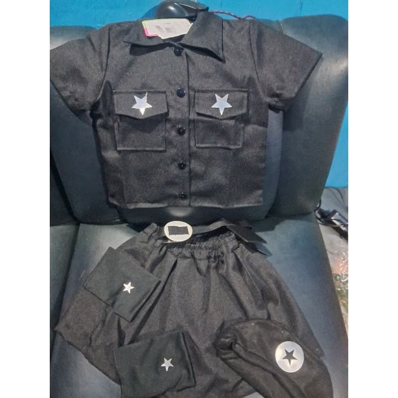 Fantasia Polícia Feminina Tm 6 Para Festas Fantasia Infantil Para Crianças De 5 a 6 anos