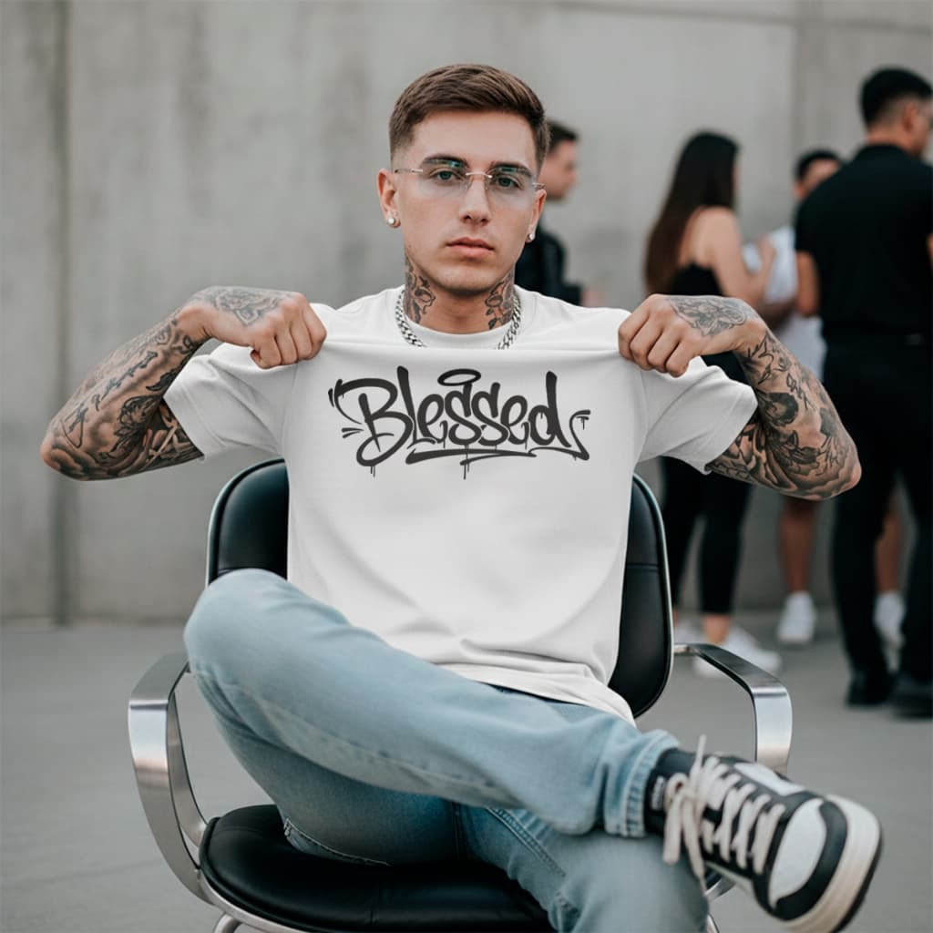 Camiseta Masculina Blessed Camisa Streetwear 100% Algodão