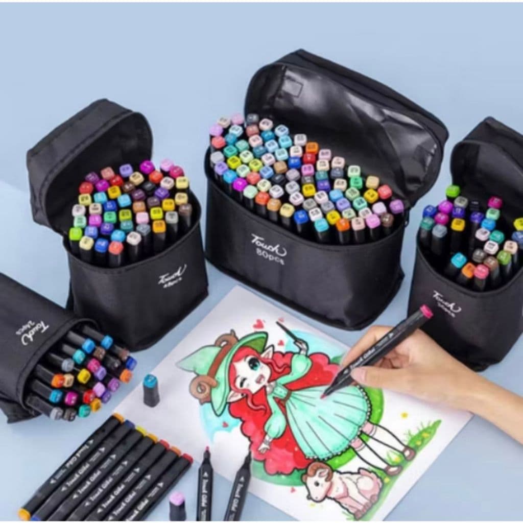 KIT25Canetas Marcadora De Ponta Dupla 24cores Esboço Escrita Pintura+25pcs Livros Colorir Capa Dura