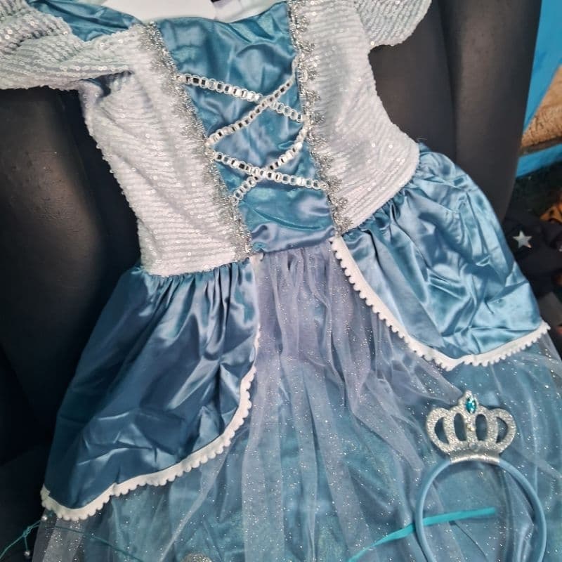 Vestido Frozem Elza Para Festas Fantasia Infantil Tm 8 Para Crianças De 8 anos