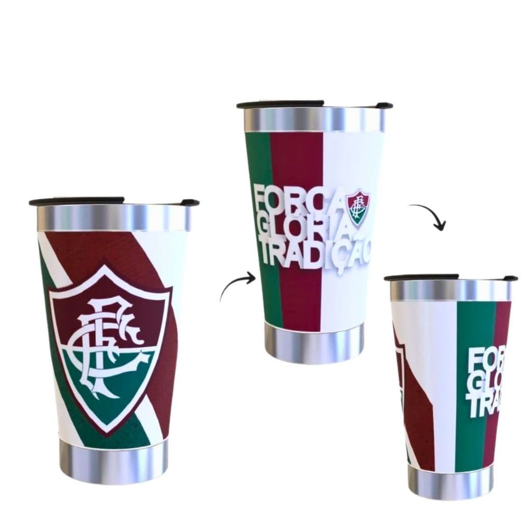 Copo Térmico Personalizado Com Seu Nome e Estampa Time Torcida Futebol 473ml