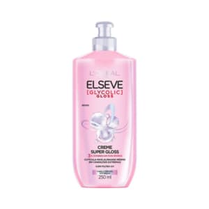 Creme para Pentear Elseve Glycolic Super Gloss 250ml - Brilho Intenso, Proteção UV, Controle de Frizz