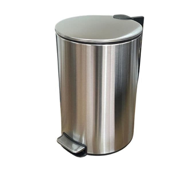 Lixeira Slim Inox 5 Litros Acionamento Pedal Design Compacto Duravel