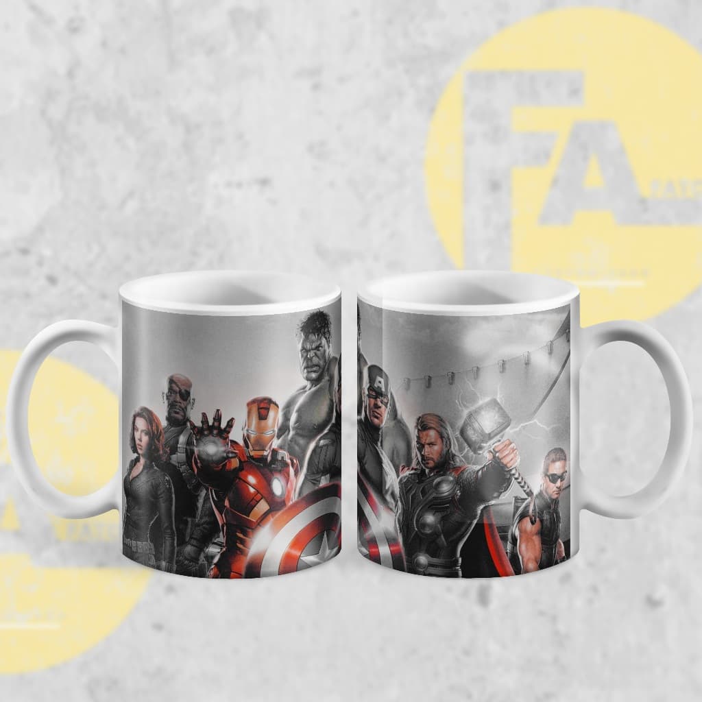 Caneca Avengers Personagens  Presente Melhor Filme D Heróis