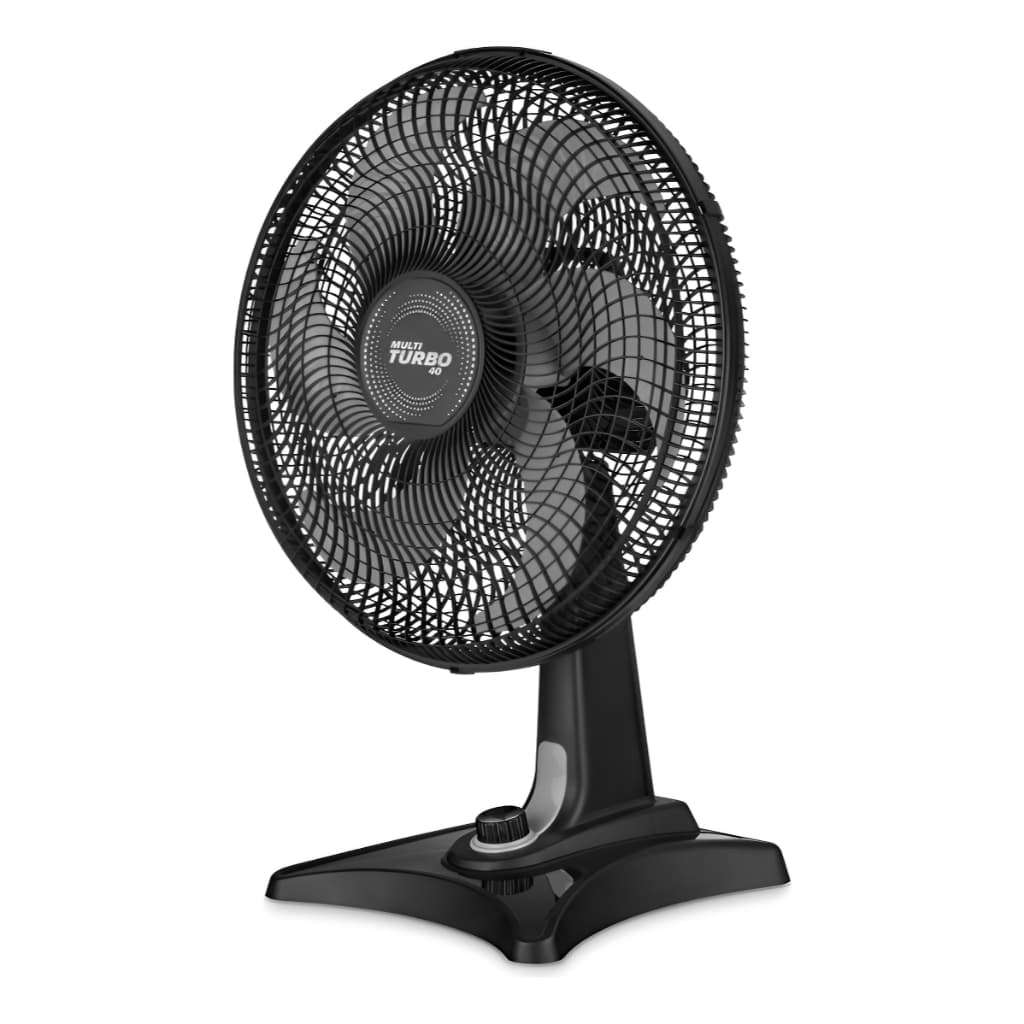 Ventilador Turbo 40cm 3 Velocidades  Multi Preto 127V 135W Potente Silencioso Residencial